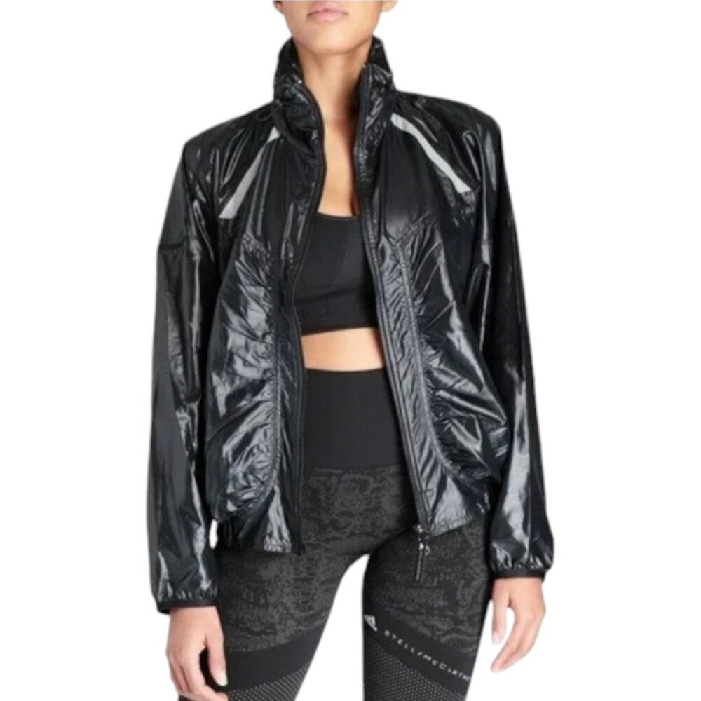 Adidas by Stella McCartney black waterproof windbreaker jacket size M